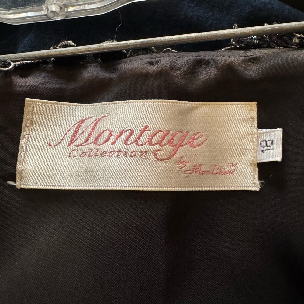 Montage by Mon Cheri Black Strapless Dress with Silver Embroidery - Picture 6 of 6